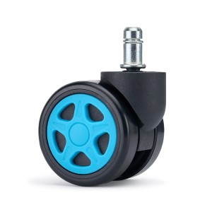Lote 5 Ruedas para Sillas de Oficina SPEED, Diseño Gaming, Azul