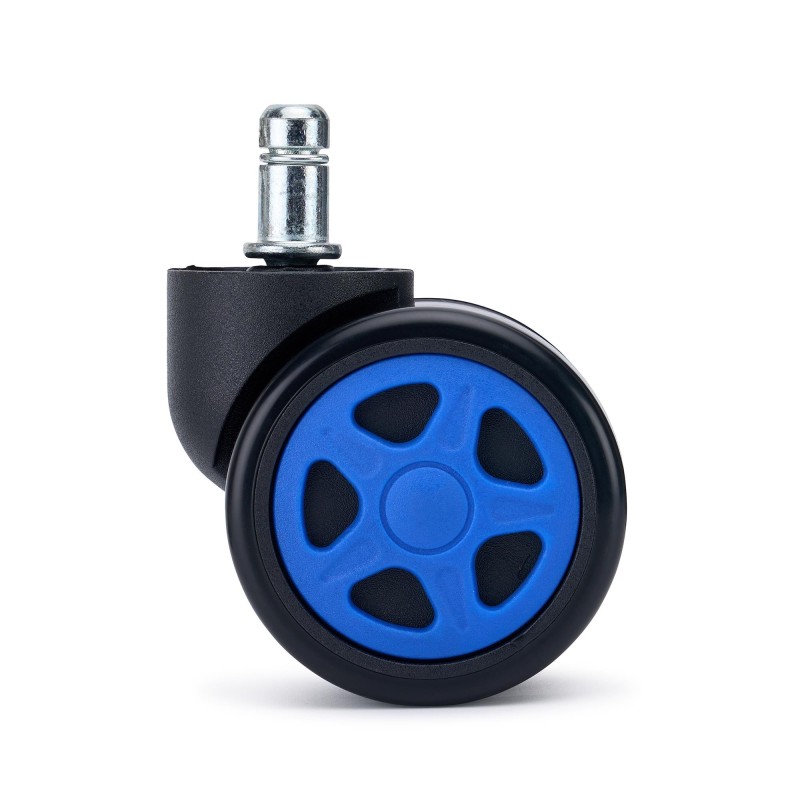 Lote 5 Ruedas para Sillas de Oficina SPEED, Diseño Gaming, Azul