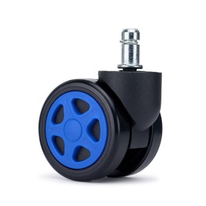 Lote 5 Ruedas para Sillas de Oficina SPEED, Diseño Gaming, Azul