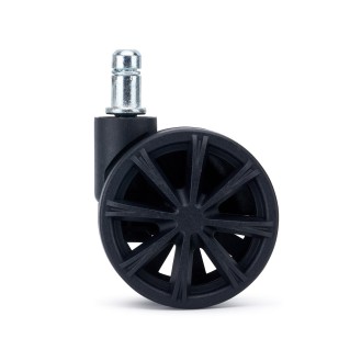 Lote 5 Ruedas para Sillas de Oficina AERO, Diseño Deportivo, Color Negro 2