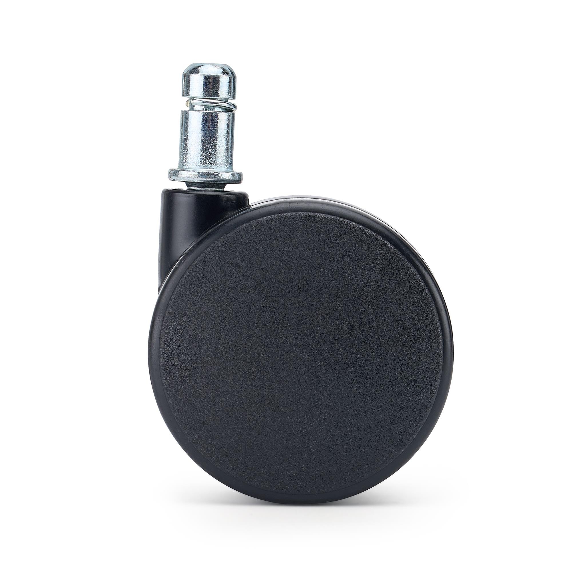5x Ruedas para Sillas de Oficina LYRA, Diseño Minimalista, Aptas para Suelos Duros, en Color Negro