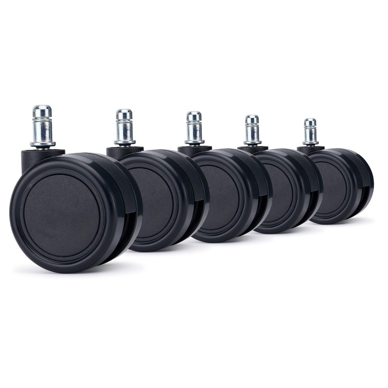 5x Ruedas para suelos Duros, modelo MOON, color Negro