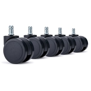 5x Ruedas para suelos Duros, modelo SLIDE, color Negro