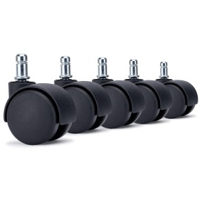 5x Ruedas Sillas Oficina SPIN, 11x50mm, color Negro