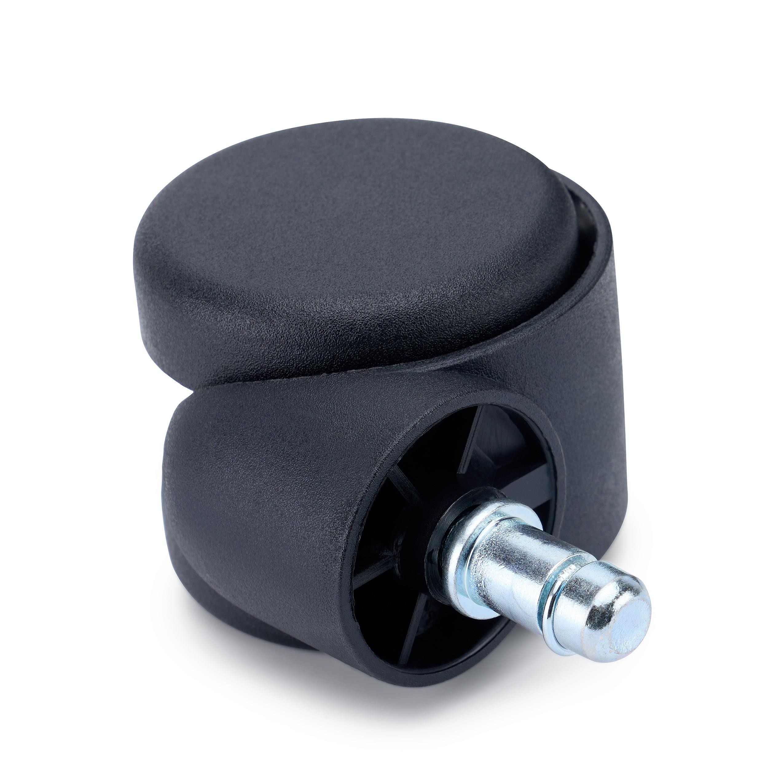 5x Ruedas Sillas Oficina TURN, 11x60mm, para Suelos Alfombrados, peso XXL (150 kg), color Negro