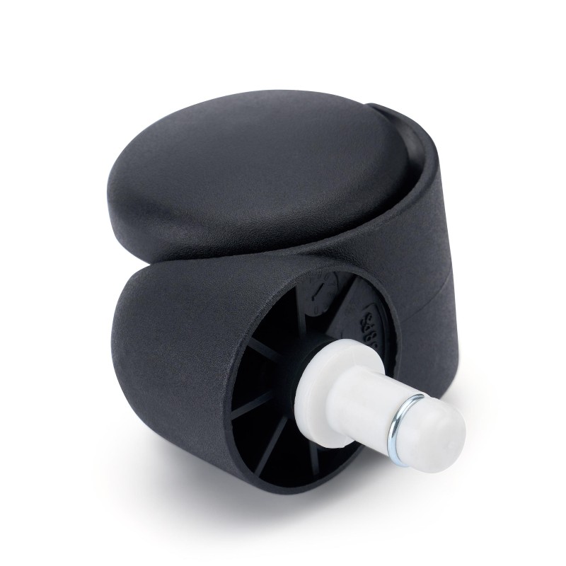 5x Ruedas Sillas Oficina TURN, 11x60mm, Pin de Nylon, color Negro