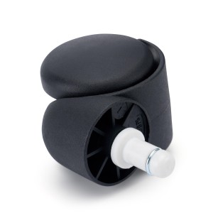 5x Ruedas Sillas Oficina TURN, 11x60mm, Pin de Nylon, color Negro
