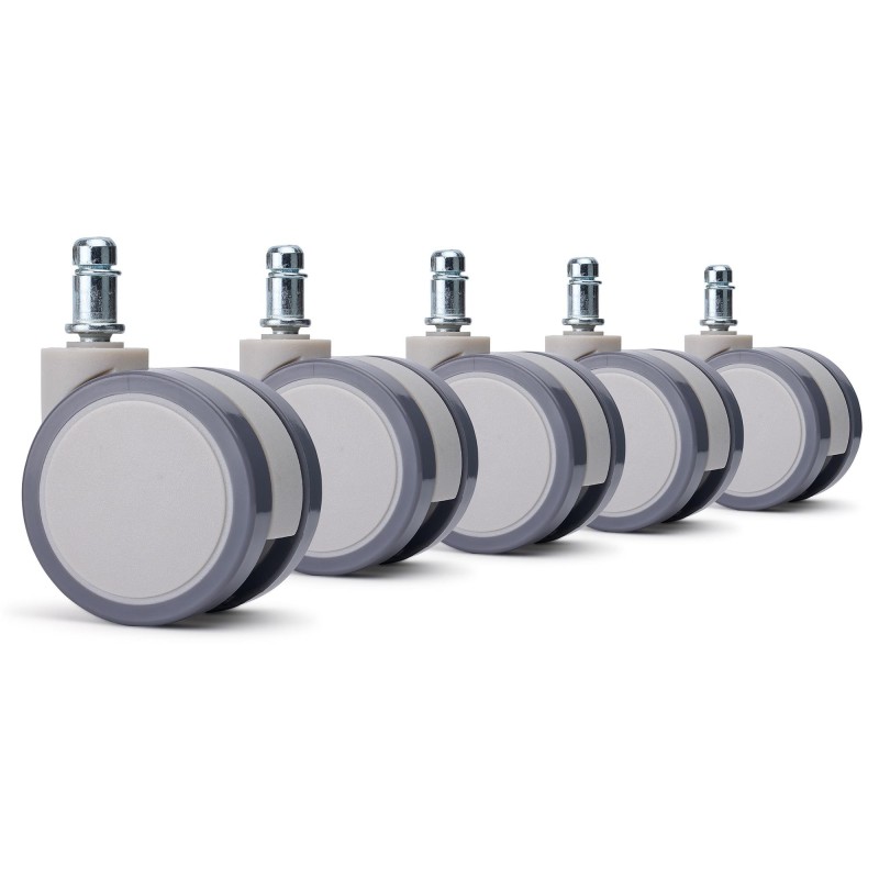 Lote de 5 ruedas para sillas de oficina, modelo EVOX, color Gris