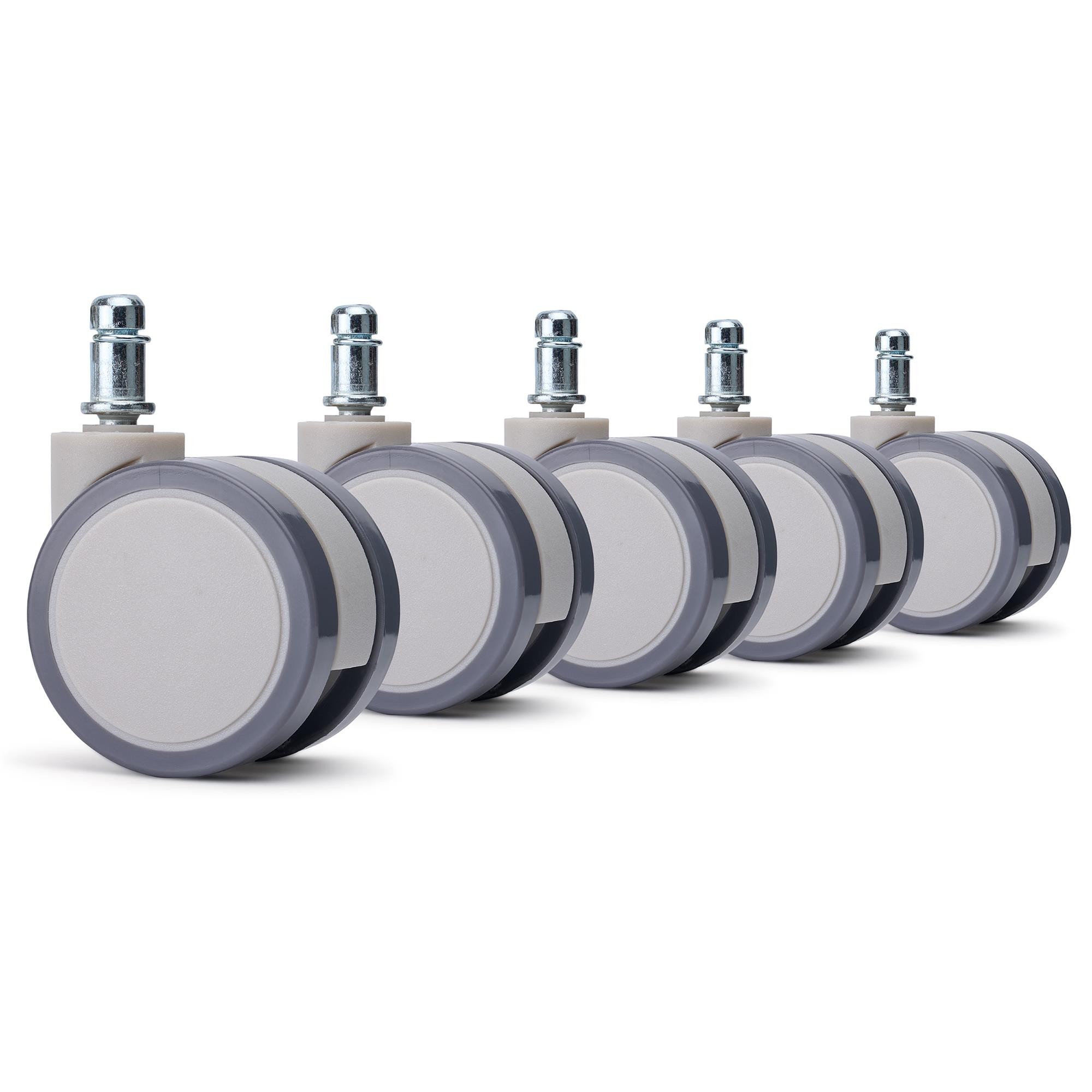 5x Ruedas para Sillas de Oficina EVOX, Diseño Sobrio y Atemporal, en Color Gris