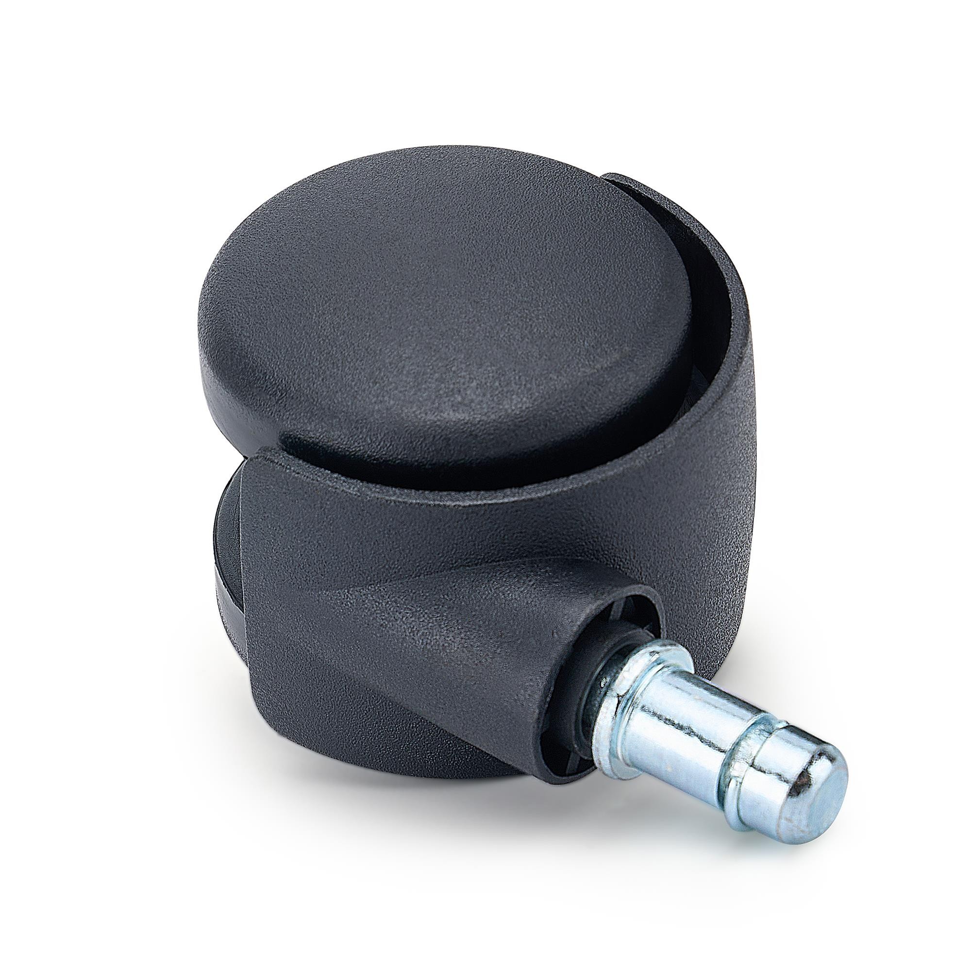 5x Ruedas para Sillas de Oficina GEAR, 11x60 mm, Sistema Freno Seguridad, en Color Negro