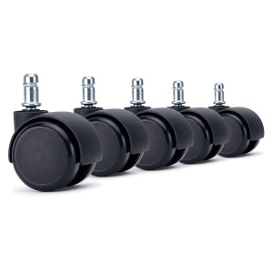 Lote de 5 ruedas para sillas de oficina, modelo RUSH, color Negro