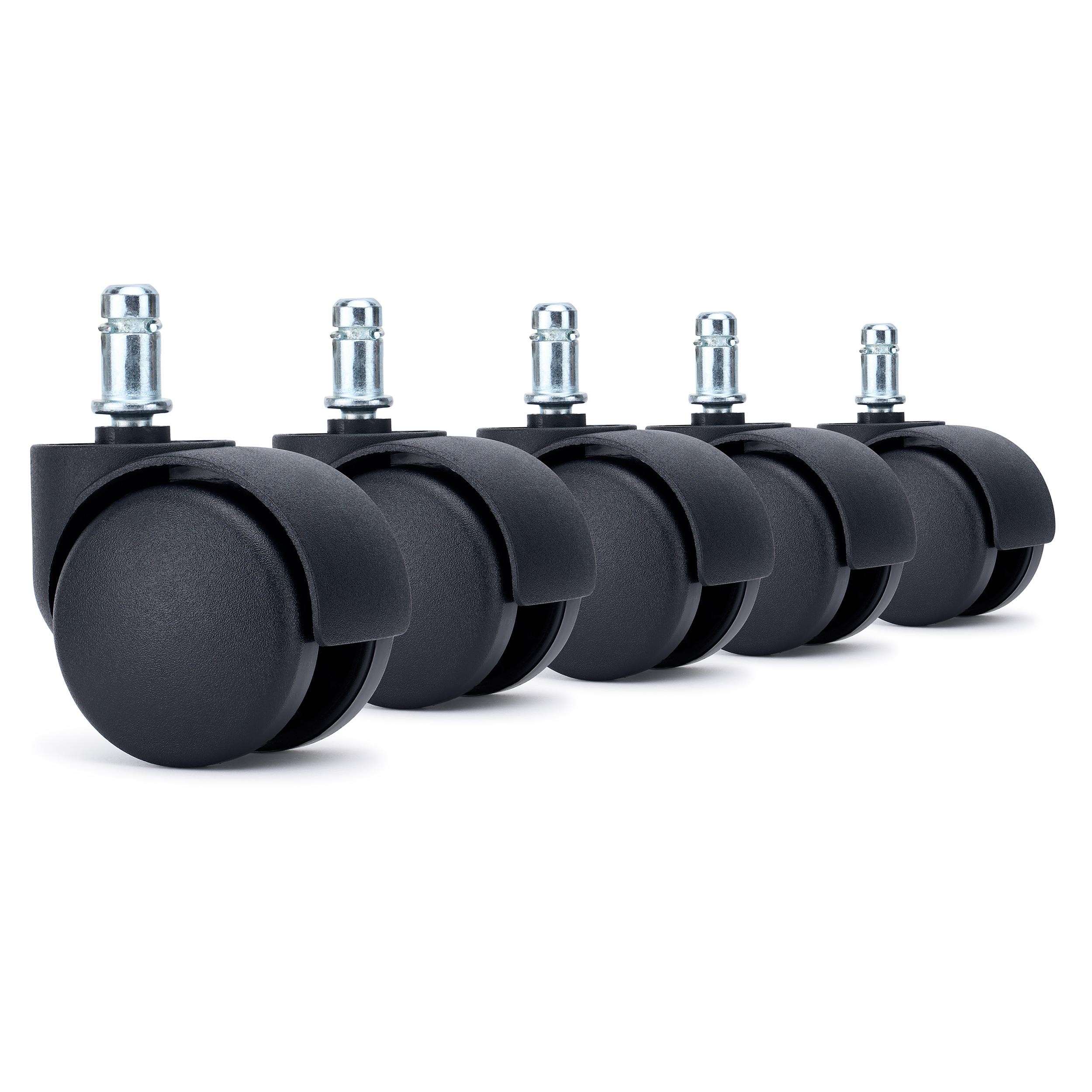 5x Ruedas Sillas Oficina ROLL, 11mm, color Negro