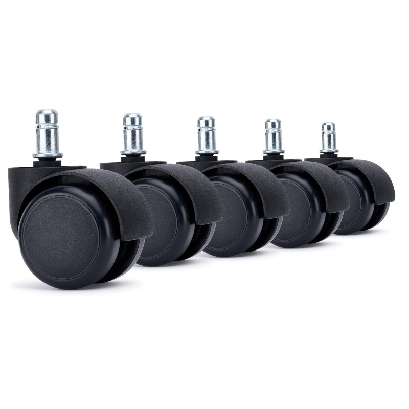 5x Ruedas Sillas Oficina ROLL, 11mm, color Negro