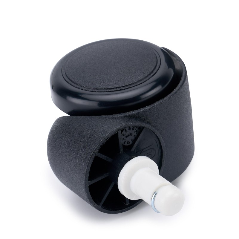 5x Ruedas Sillas Oficina VELO, 11x50 mm, con Recubrimiento de Goma, Pin de Nylon, color Negro