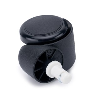 5x Ruedas Sillas Oficina VELO, 11x50 mm, con Recubrimiento de Goma, Pin de Nylon, color Negro