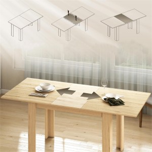 Mesa de reuniones TRIESTE, Madera, color Haya