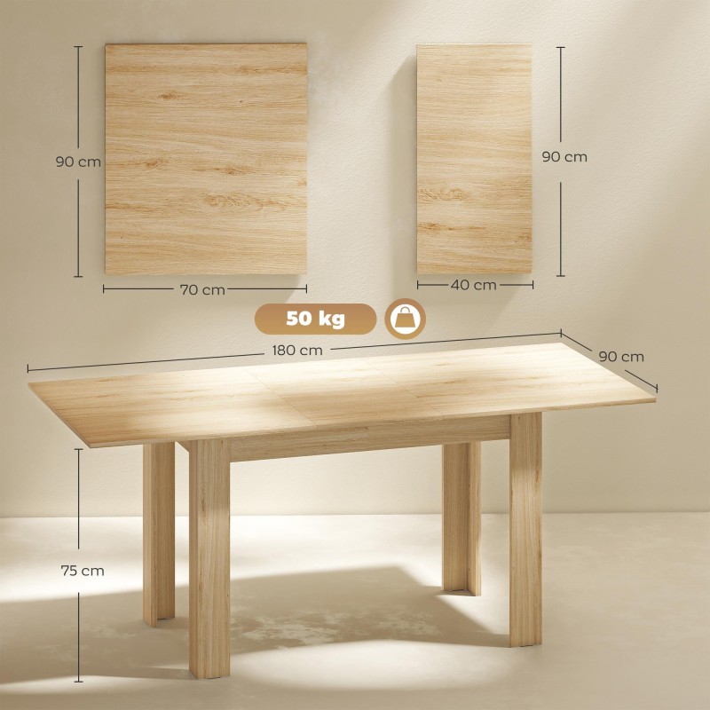 Mesa de reuniones TRIESTE, Madera, color Haya