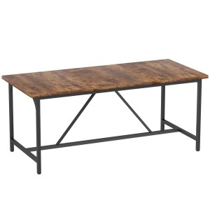 Mesa de reuniones TALLIN, Metal y Madera, color Marrón rústico