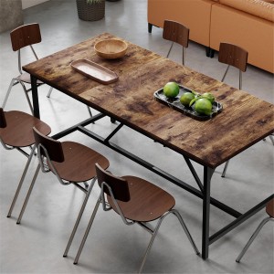 Mesa de reuniones TALLIN, Metal y Madera, color Marrón rústico