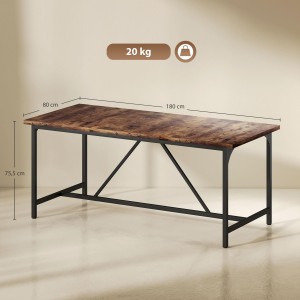 Mesa de reuniones TALLIN, Metal y Madera, color Marrón rústico