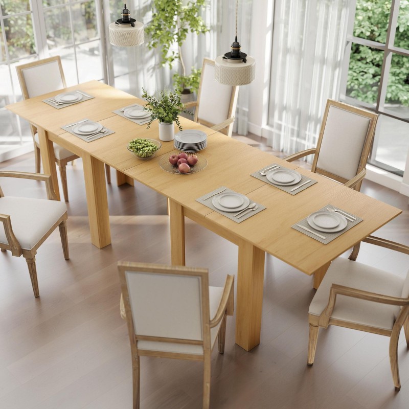Mesa de reuniones TIFLIS, Madera, Extensible, color Madera clara