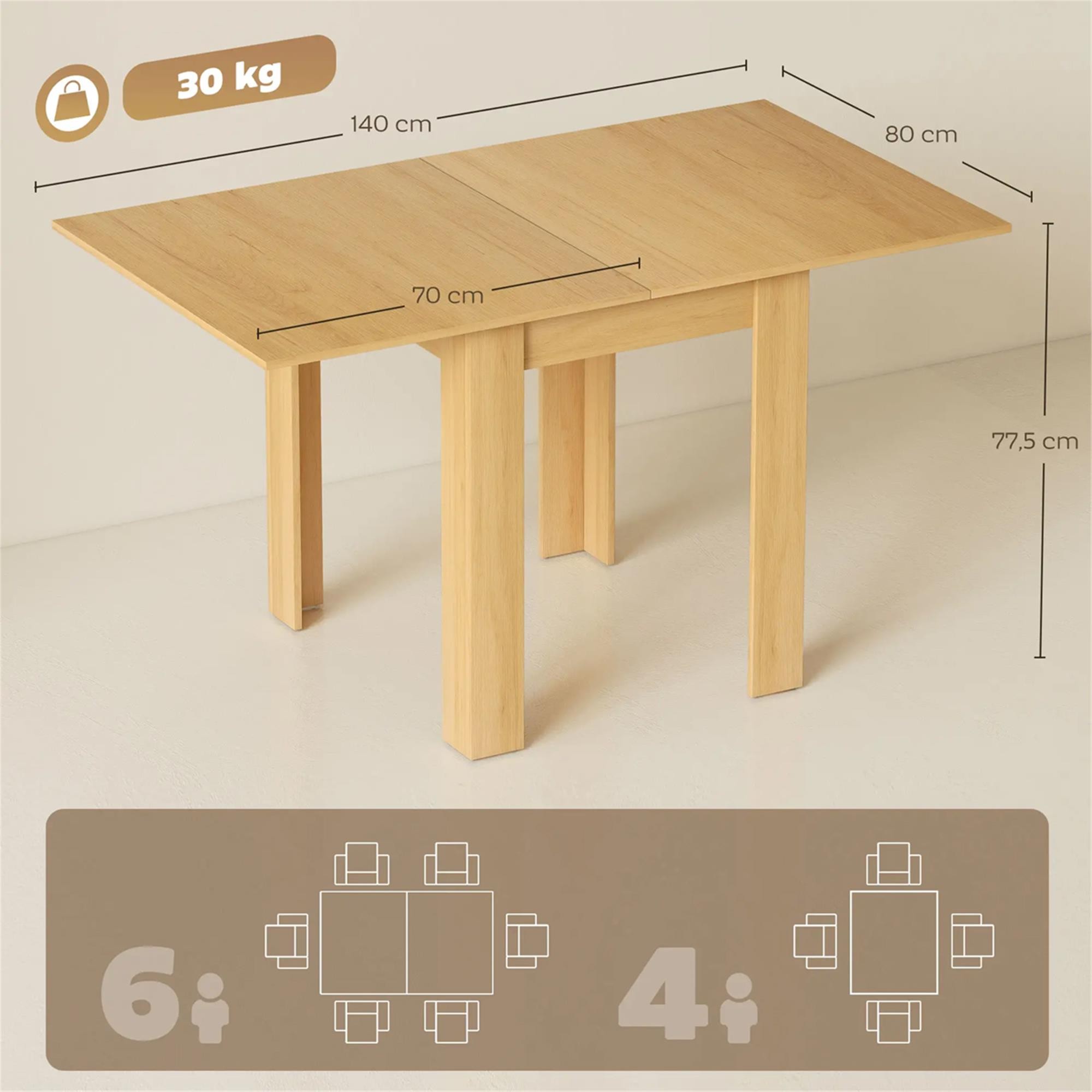 Mesa de Reuniones TIFLIS, Extensible, Diseño Moderno y Funcional, color Madera clara