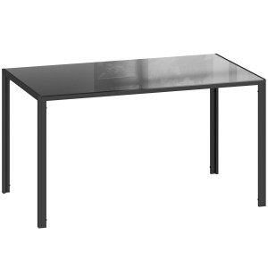 Mesa para Sala de Reuniones MAPUTO, 140x80x75 cm, Vidrio Templado Negro