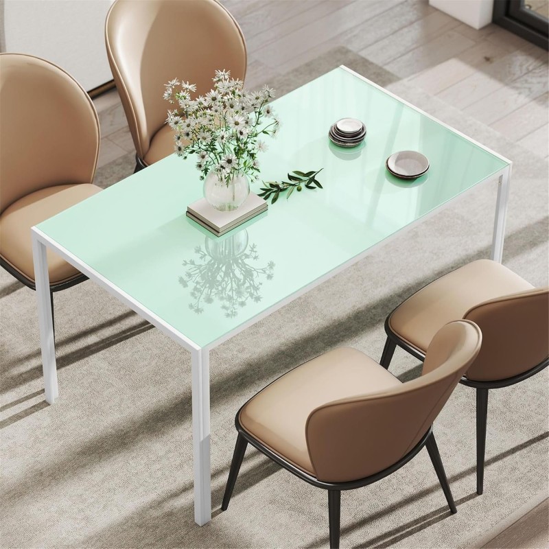 Mesa para Sala de Reuniones MAPUTO, 140x80x75 cm, Vidrio Templado Negro