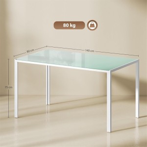Mesa para Sala de Reuniones MAPUTO, 140x80x75 cm, Vidrio Templado Negro