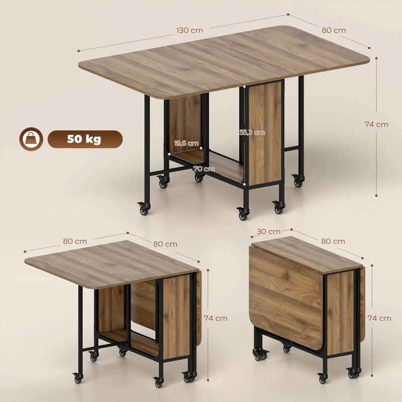 Mesa de Reuniones SKOPJE, 130x80x74 cm, color Nogal