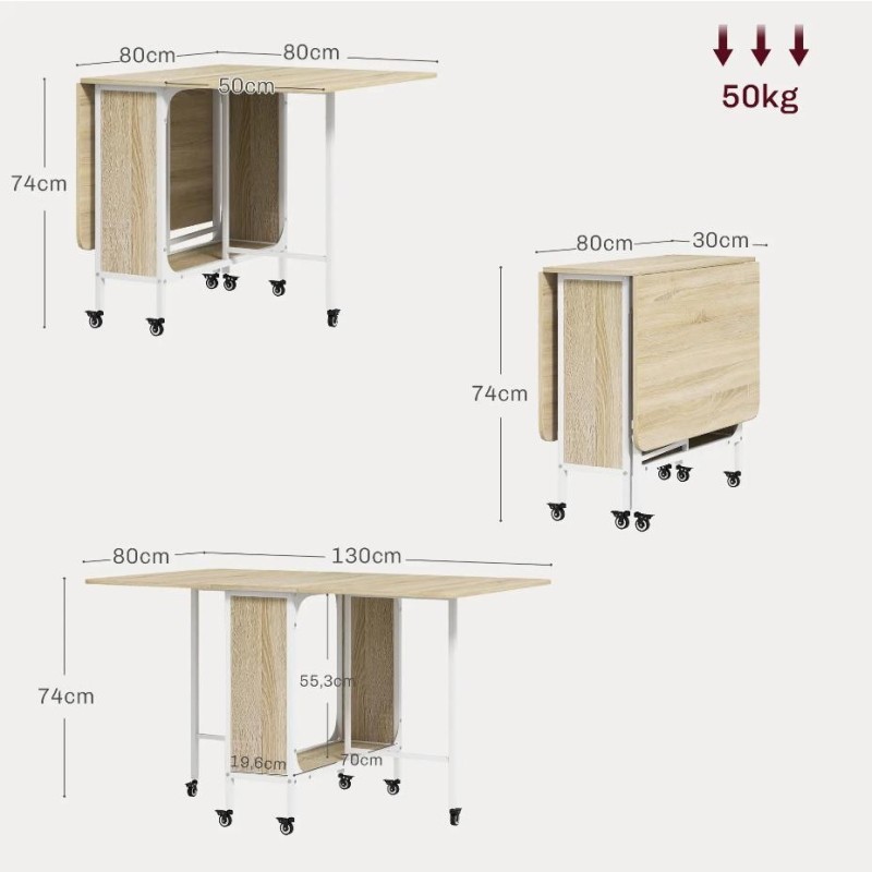 Mesa de Reuniones SKOPJE, 130x80x74 cm, color Nogal