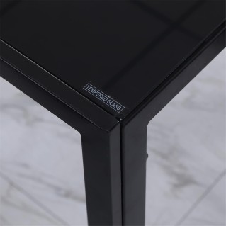 Mesa para Oficina MAPUTO, 120x60x75 cm, Vidrio Templado Negro 2
