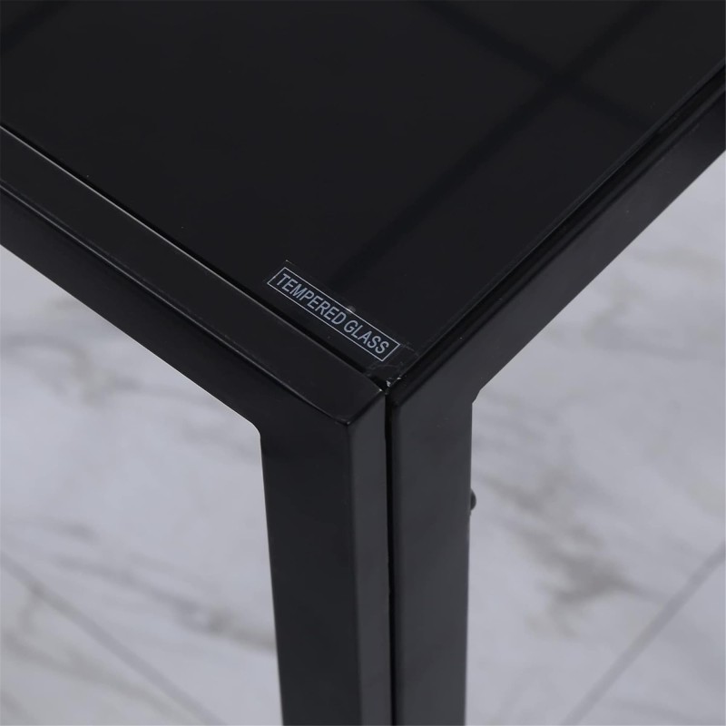 Mesa para Oficina MAPUTO, 120x60x75 cm, Vidrio Templado Negro