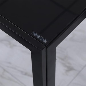 Mesa para Oficina MAPUTO, 120x60x75 cm, Vidrio Templado Negro
