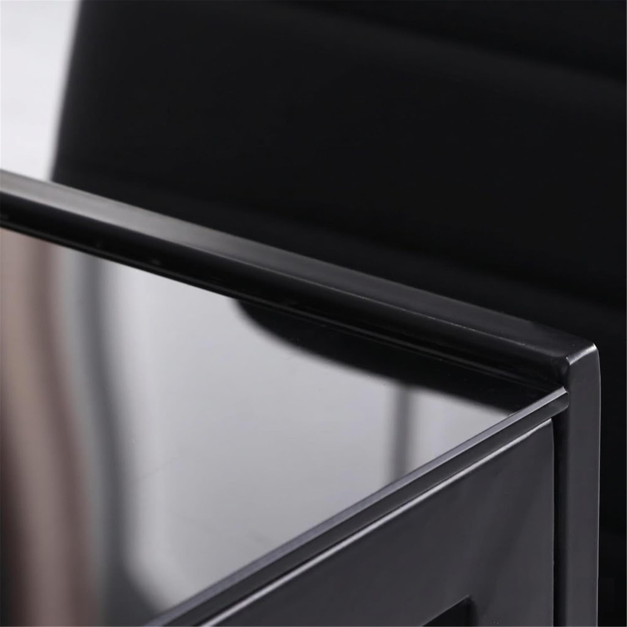 Mesa de Oficina MAPUTO, 120x60x75 cm, Estructura Metálica y Vidrio templado, color Negro