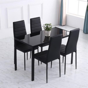 Mesa para Oficina MAPUTO, 120x60x75 cm, Vidrio Templado Negro