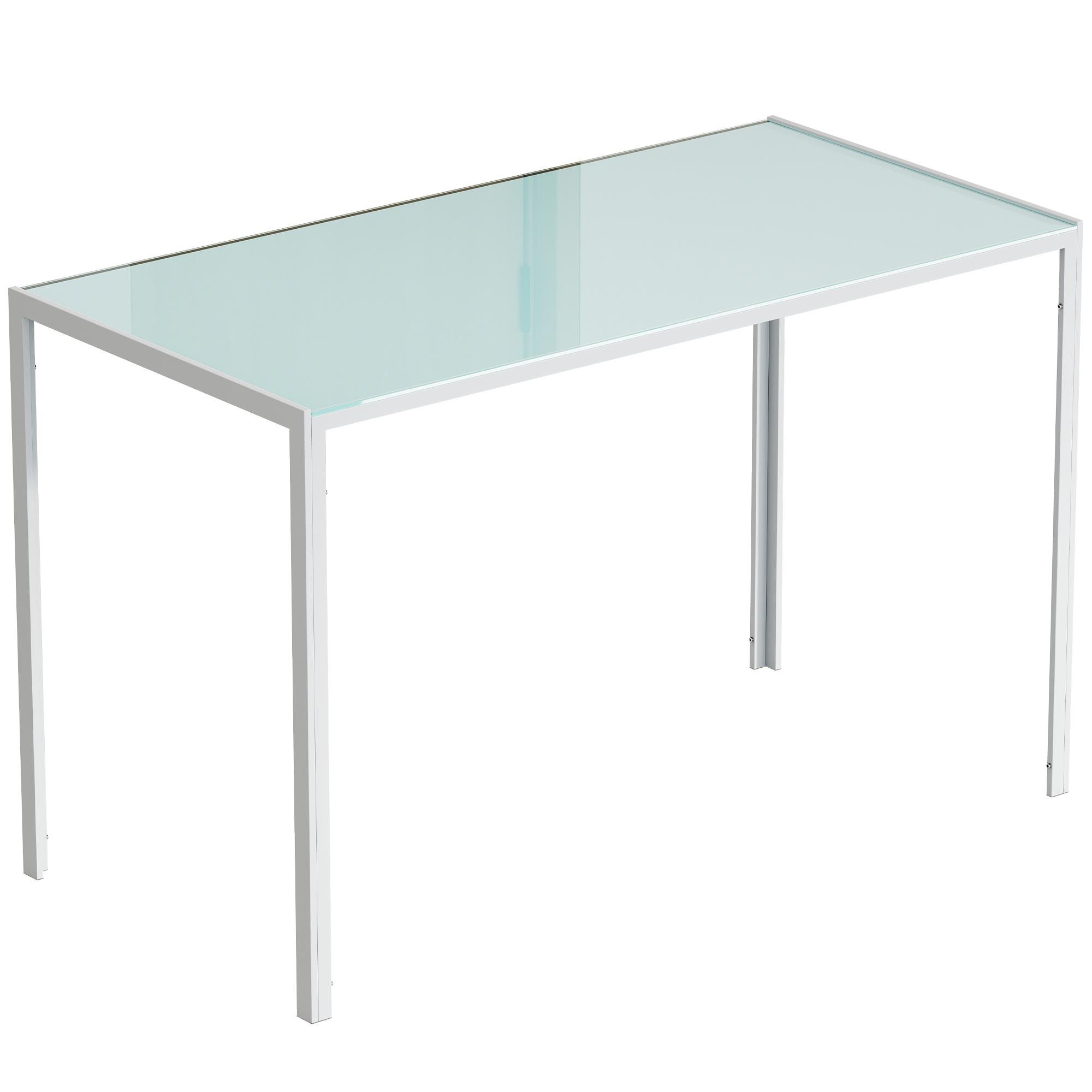 Mesa de Oficina MAPUTO, 120x60x75 cm, Estructura Metálica y Vidrio templado, color Negro