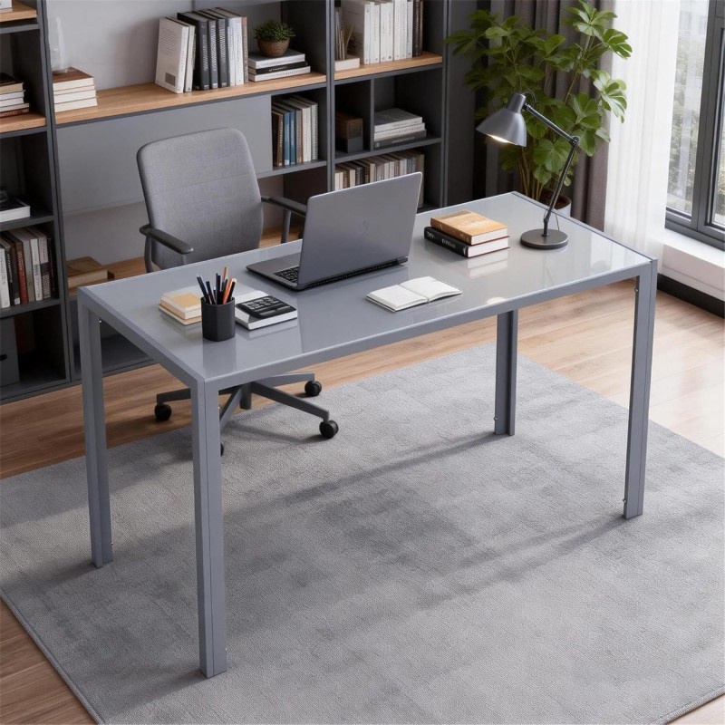 Mesa para Oficina MAPUTO, 120x60x75 cm, Vidrio Templado Negro