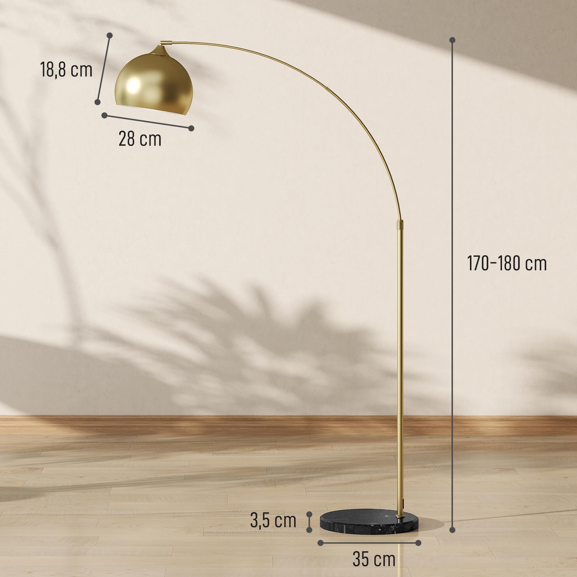 Lámpara de Oficina PROLUME, Elegante y Refinada, en Metal y Mármol, color Dorado