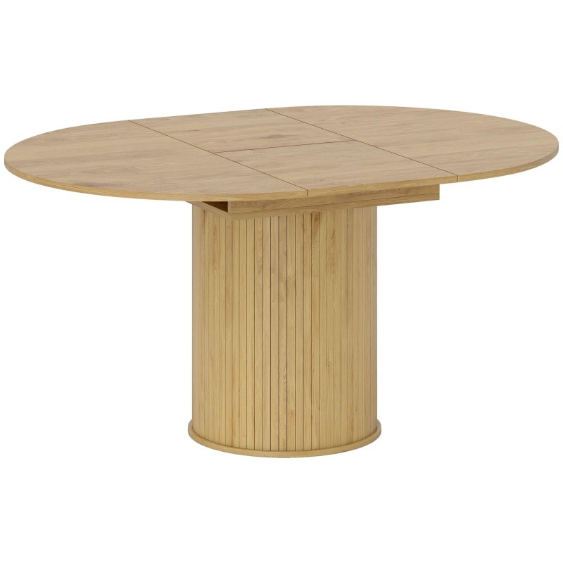 Mesa de Reuniones LUANDA, 110-150x110x75 cm, en Madera color Roble