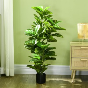 Planta de Oficina STAISY, Altura 110 cm, Ficus Artificial con Maceta Incluida.