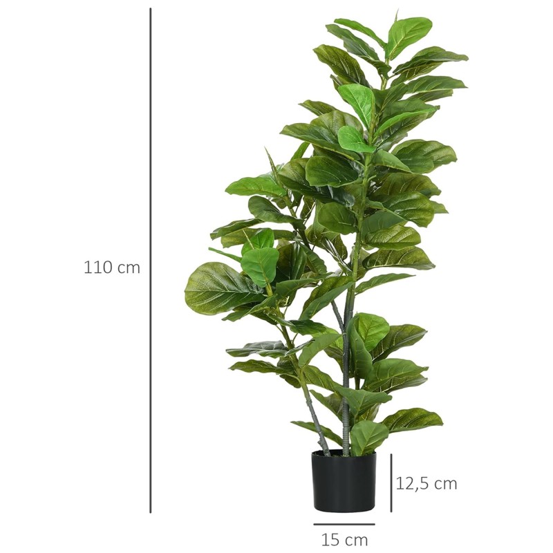 Planta de Oficina STAISY, Altura 110 cm, Ficus Artificial con Maceta Incluida.