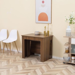 Mesa de Reuniones ASMARA, Extensible de 60 a 180 cm, en Madera color Nogal 2