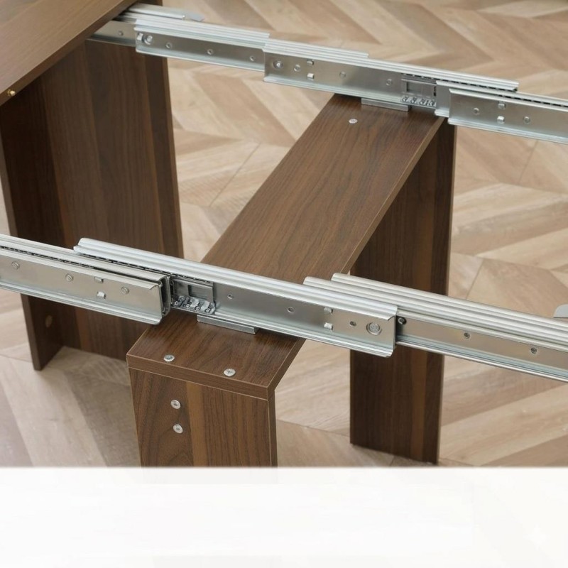 Mesa de Reuniones ASMARA, Extensible de 60 a 180 cm, en Madera color Nogal