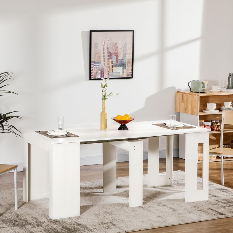 Mesa de Reuniones ASMARA, Extensible de 60 a 180 cm, en Madera color Nogal