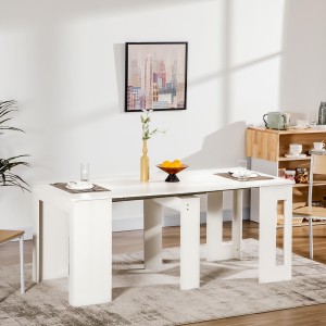 Mesa de Reuniones ASMARA, Extensible de 60 a 180 cm, en Madera color Nogal