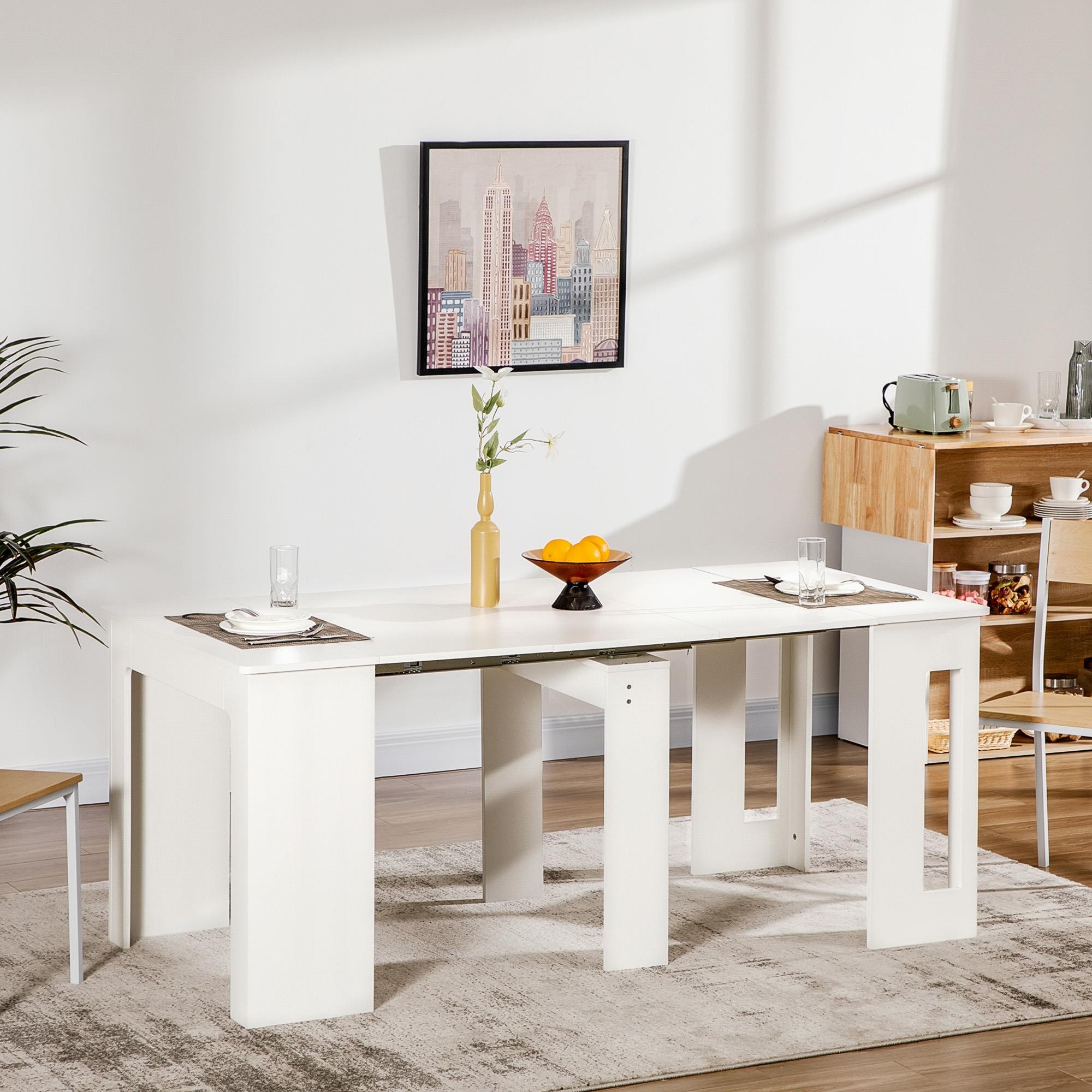 Mesa de Reuniones ASMARA, Extensible de 60 a 180 cm, en Madera color Nogal