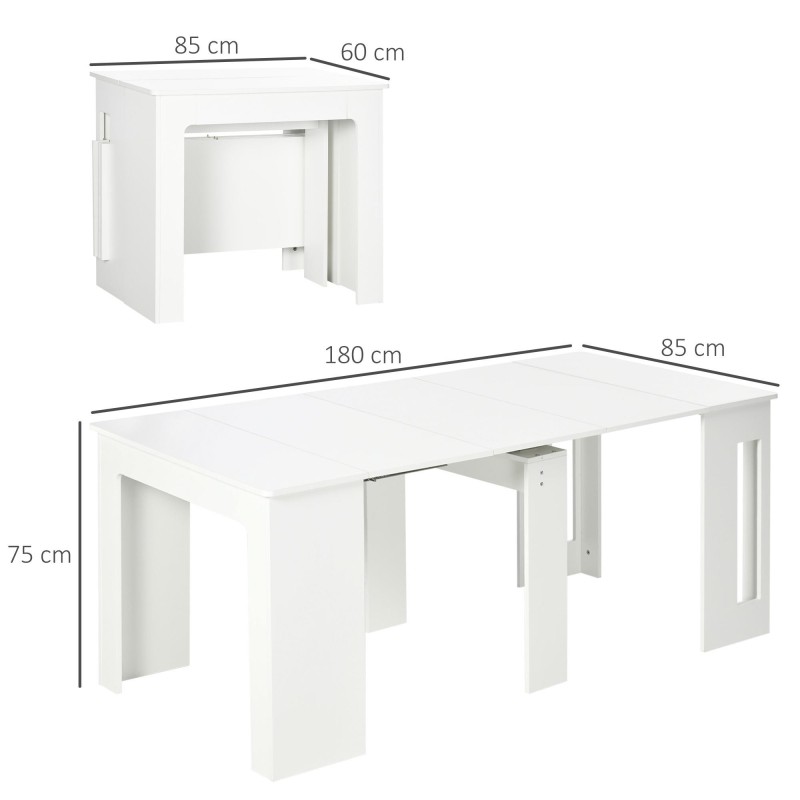 Mesa de Reuniones ASMARA, Extensible de 60 a 180 cm, en Madera color Nogal