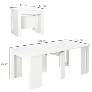 Mesa de Reuniones ASMARA, Extensible de 60 a 180 cm, en Madera color Nogal
