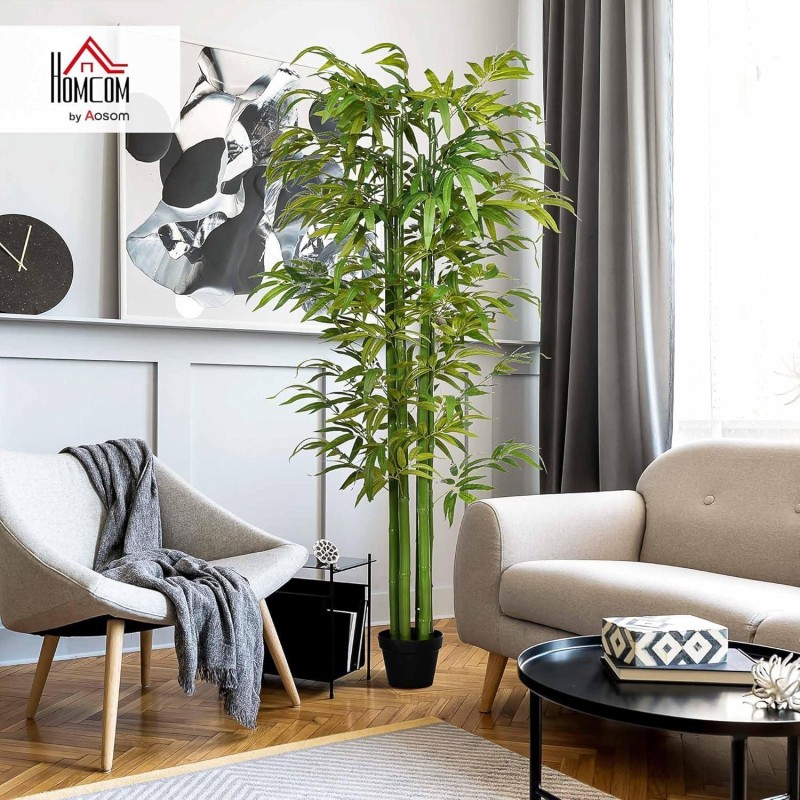 Planta de Oficina IRIS, Bambú Artificial con Maceta Incluida